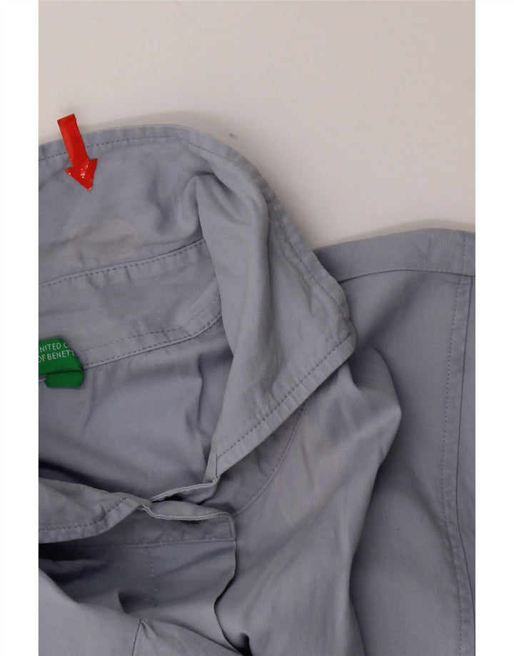 Benetton kortærmet skjorte til kvinder UK 12 Medium Blue