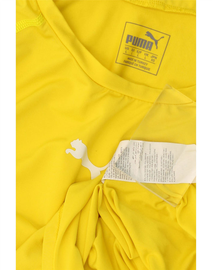 PUMA Womens Top Long Sleeve UK 14 Large Yellow Polyester Vintage Puma and Second-Hand Puma from Messina Hembry 