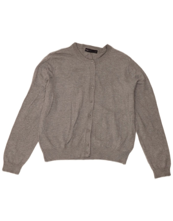 Marks & Spencer Dame Cardigan Sweater UK 16 Large Grey Viscose