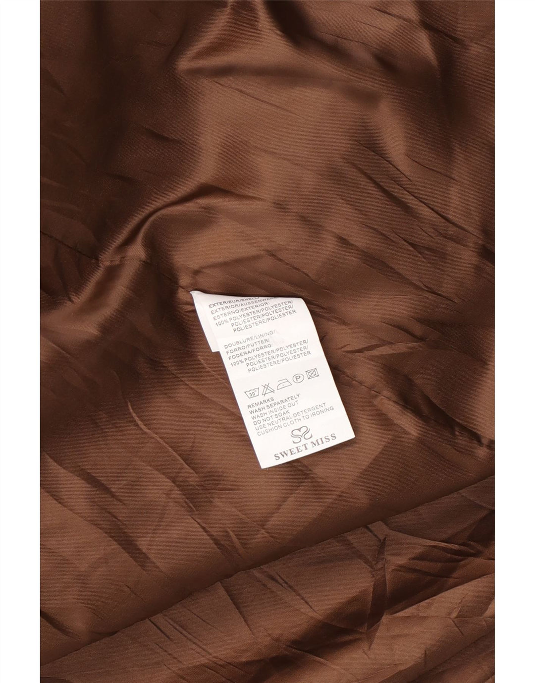 SWEET MISS Dame Dobbeltradet Frakke UK 14 Medium Brown Check Polyester