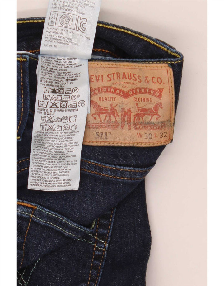 Levi's Herre 511 Slim Jeans W30 L32 Marineblå Bomuld