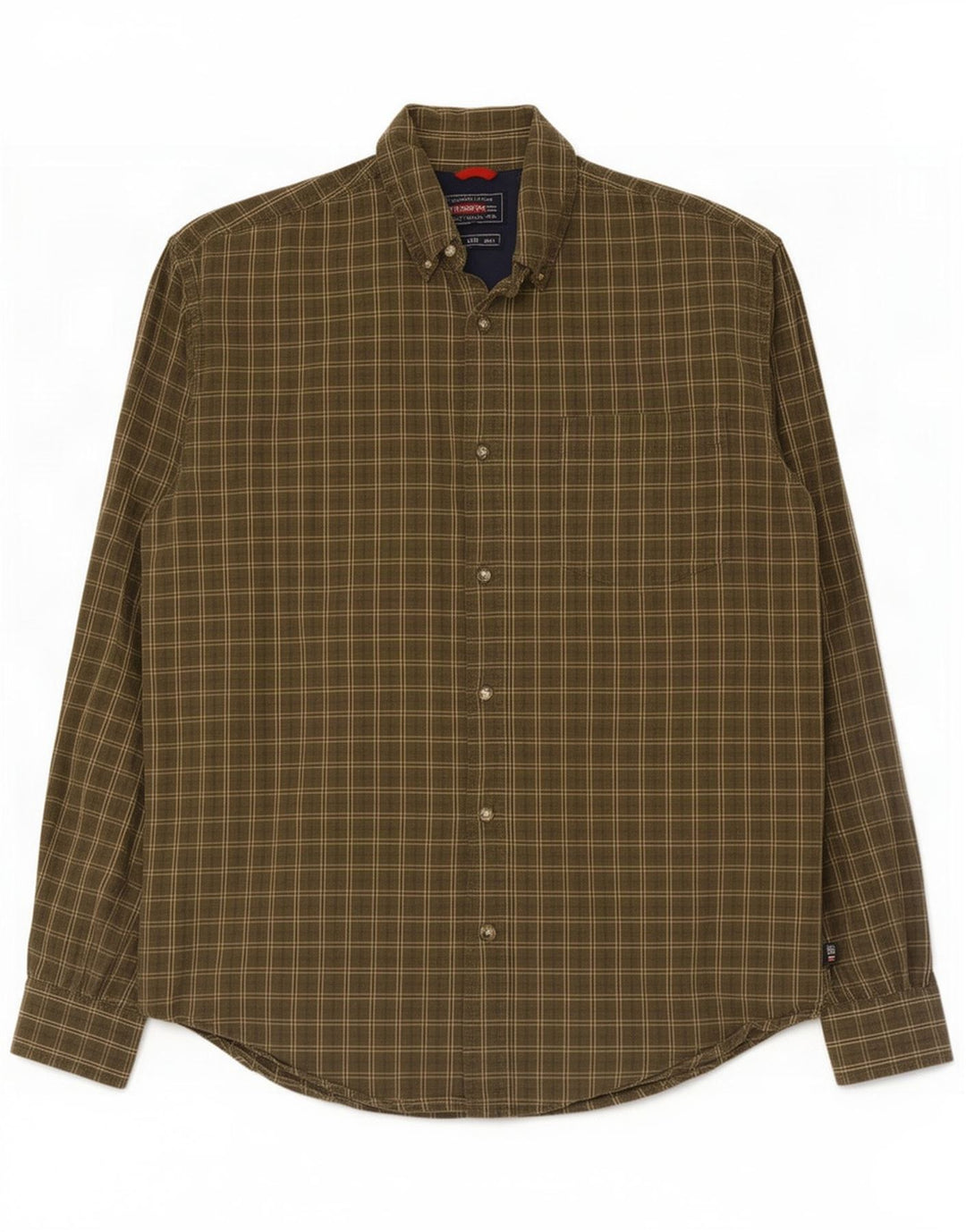 Wrangler Herreskjorte Medium Khaki Ternet Bomuld