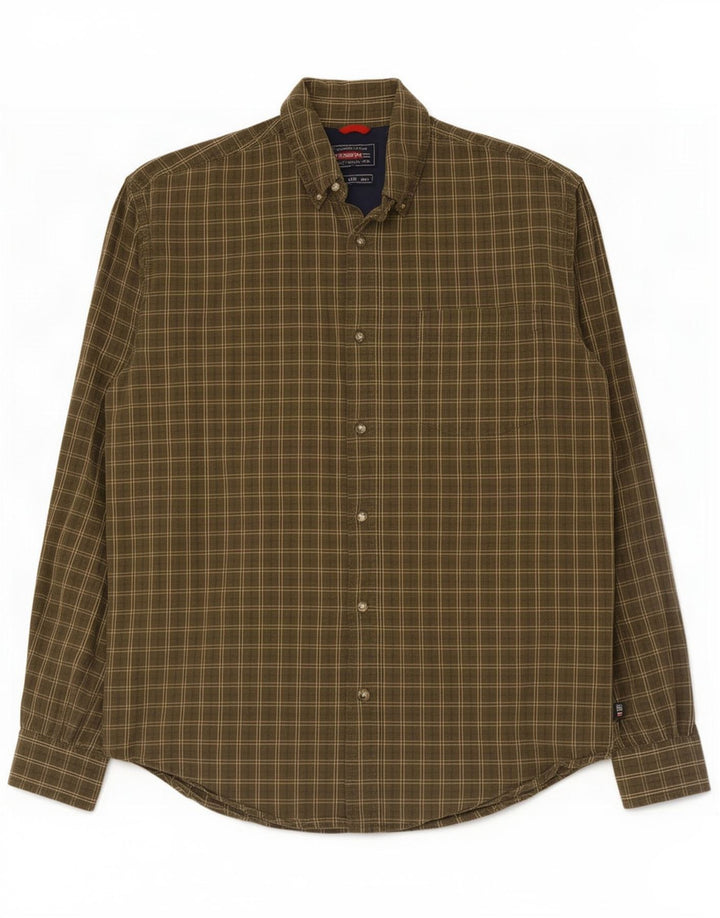 Wrangler Herreskjorte Medium Khaki Ternet Bomuld