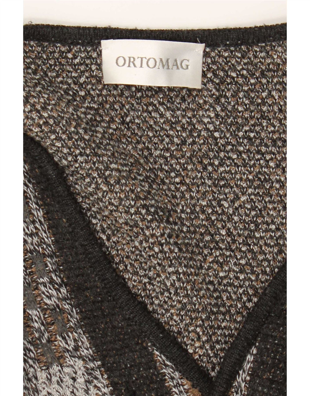 Vintage herre cardigan sweater XL sort geometrisk