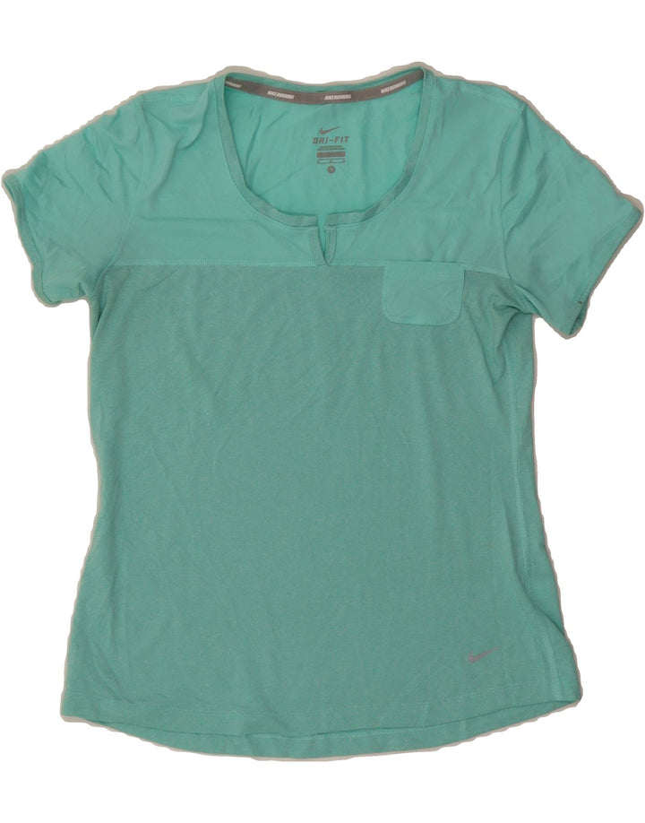 NIKE Womens Dri Fit T-Shirt Top UK 12 Medium Turquoise Polyester Vintage Nike and Second-Hand Nike from Messina Hembry 