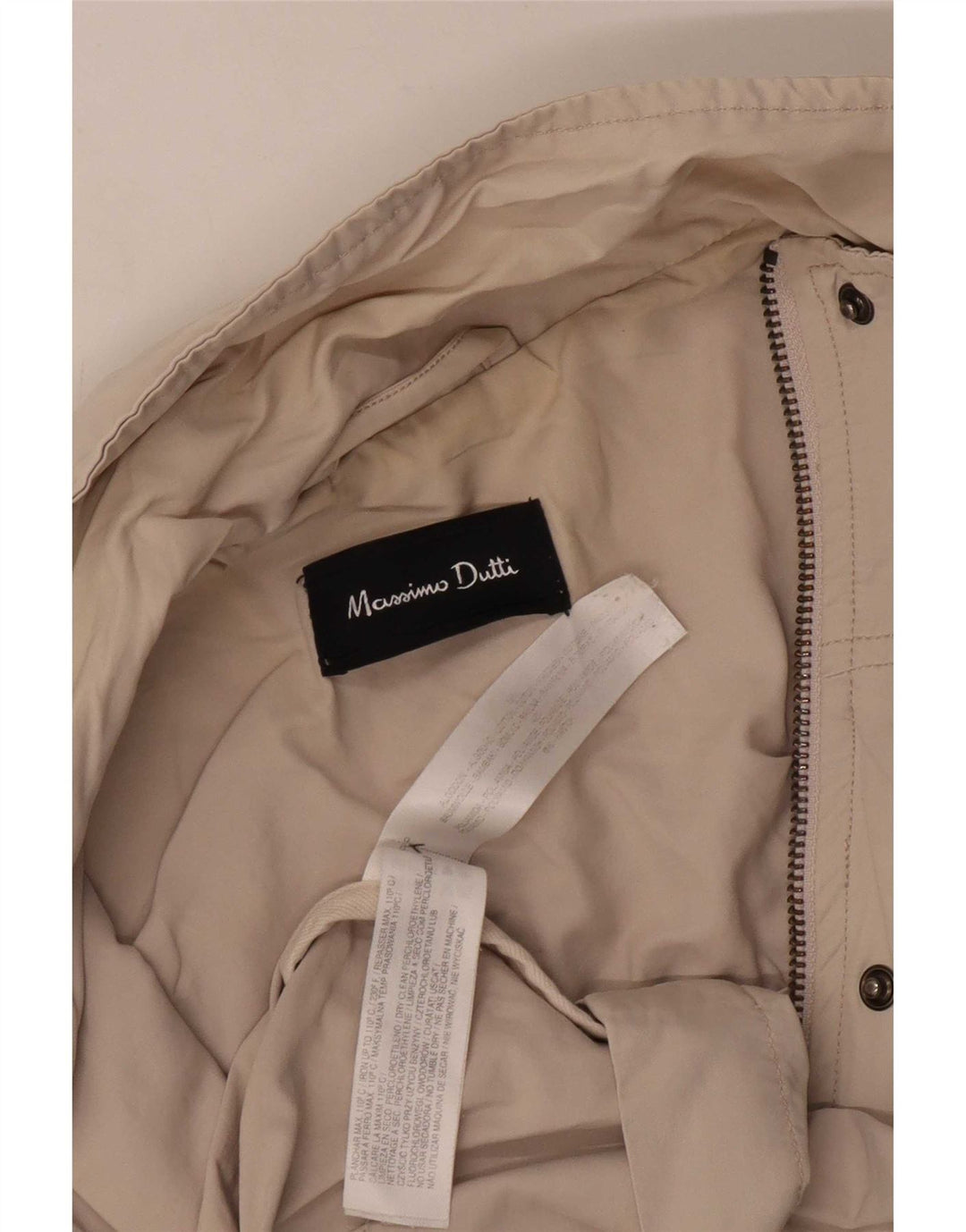 Massimo Dutti Womens Utility Jacket UK 14 Medium Beige Bomuld