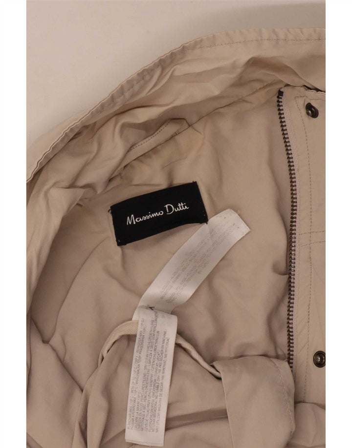 Massimo Dutti Womens Utility Jacket UK 14 Medium Beige Bomuld