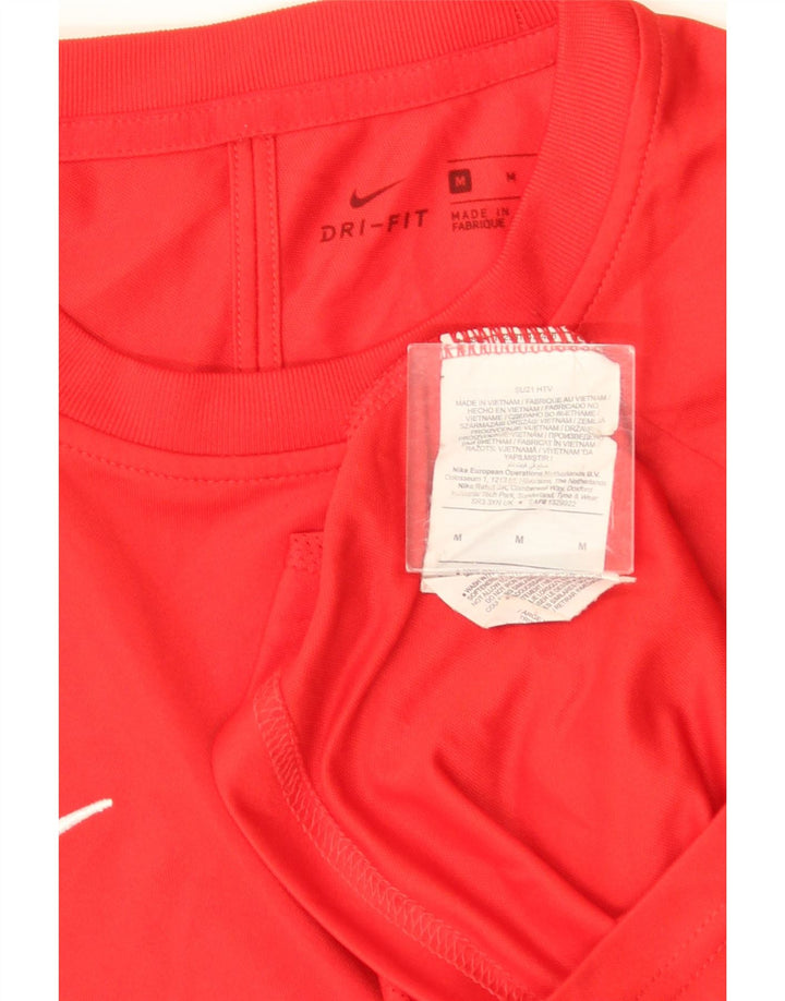 NIKE Herre Dri Fit T-Shirt Top Medium Rød Polyester