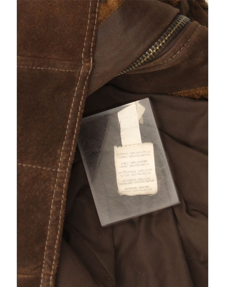 Vintage læderjakke til kvinder IT 48 XL brunt læder