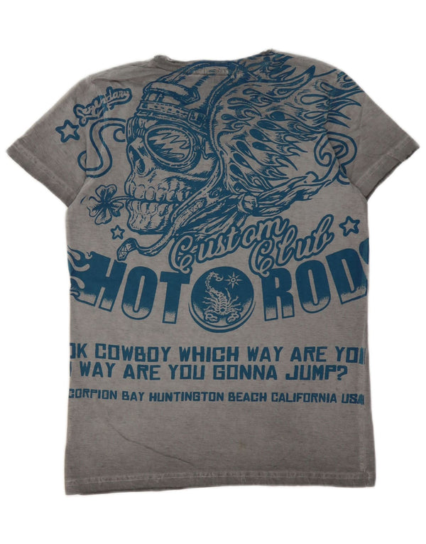 Scorpion Bay Boys grafisk T-shirt top 12-13 år XL grå bomuld