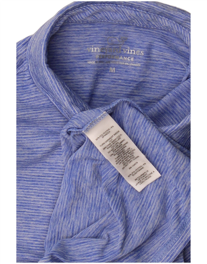 Vineyard Vines Dame Polo Shirt UK 14 Mellem blå stribet polyester