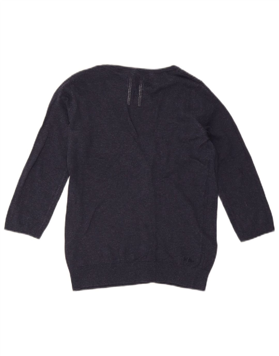 FAT FACE Dame 3/4-ærmet cardigantrøje UK 8 Lille marineblå bomuld