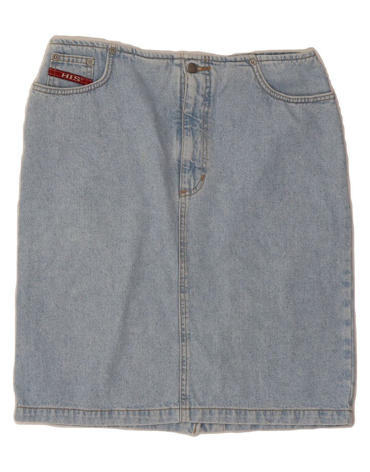 H.I.S Womens Denim Skirt IT 42 Medium W30  Blue Cotton Vintage H.I.S and Second-Hand H.I.S from Messina Hembry 