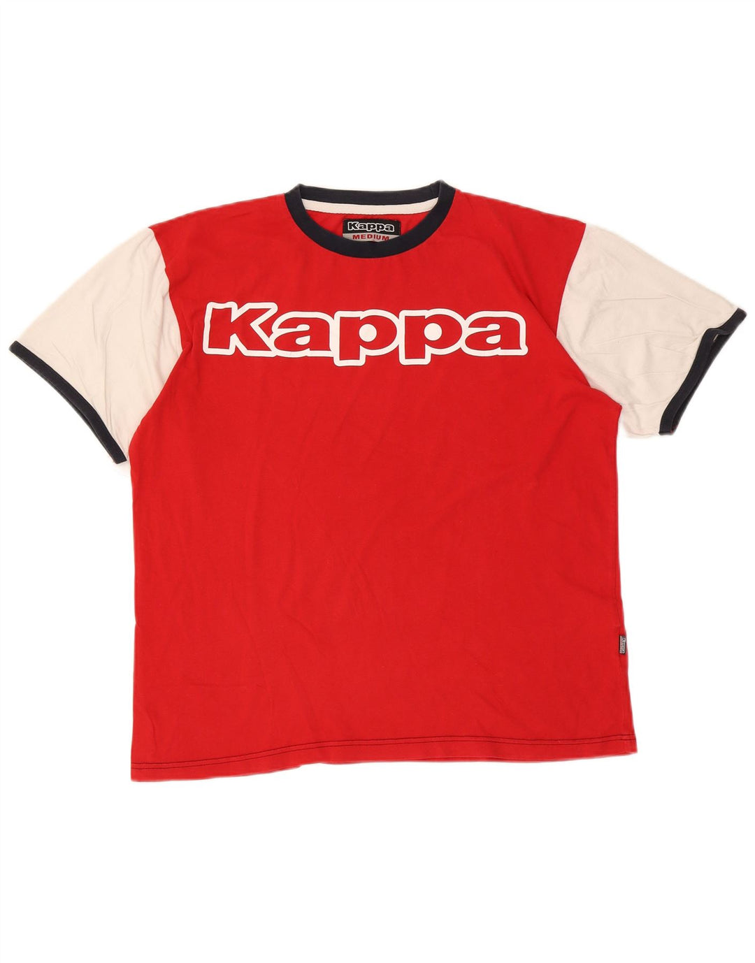 Kappa Herre grafisk T-shirt Top Medium Rød Colourblock Bomuld
