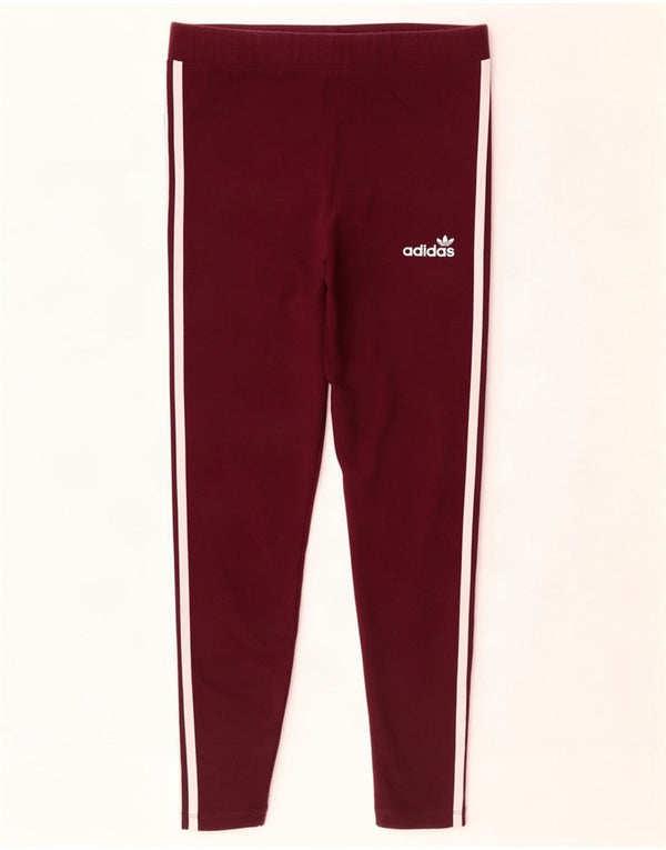 Adidas Dame Leggings UK 16 Large Bourgogne Bomuld