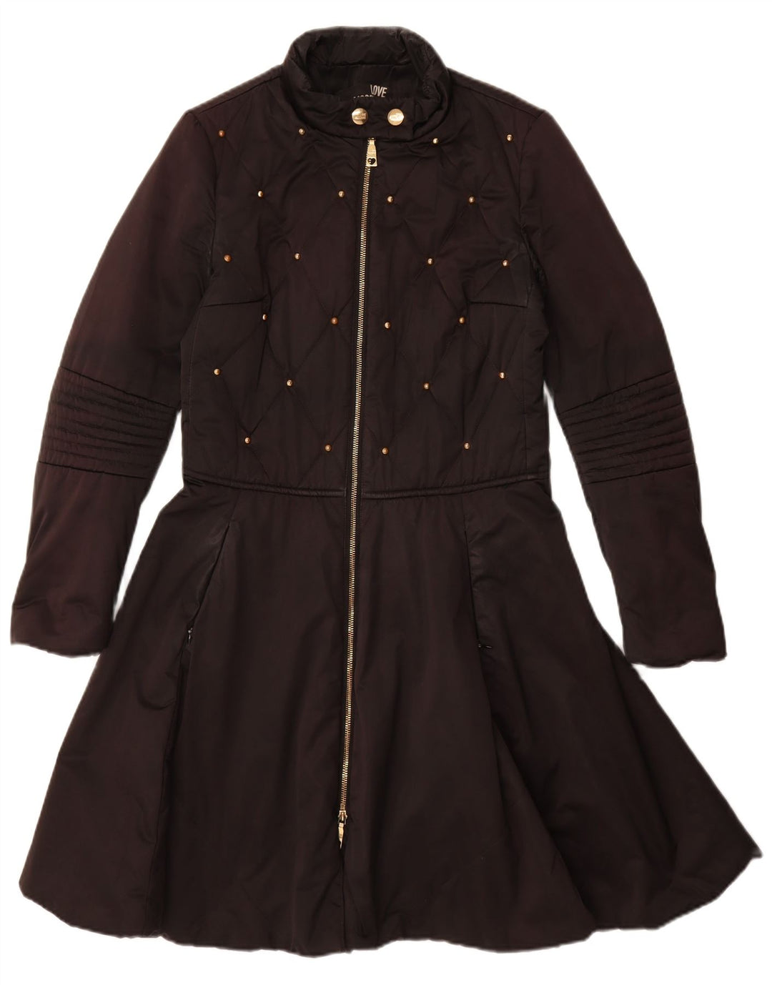 Moschino Dame Overfrakke UK 8 Lille Sort Polyester