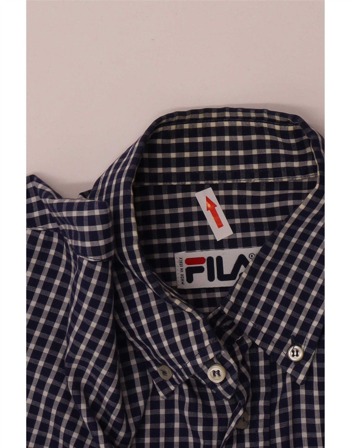 Fila Herre Regular Fit skjorte Medium Marineblå Gingham Cotton