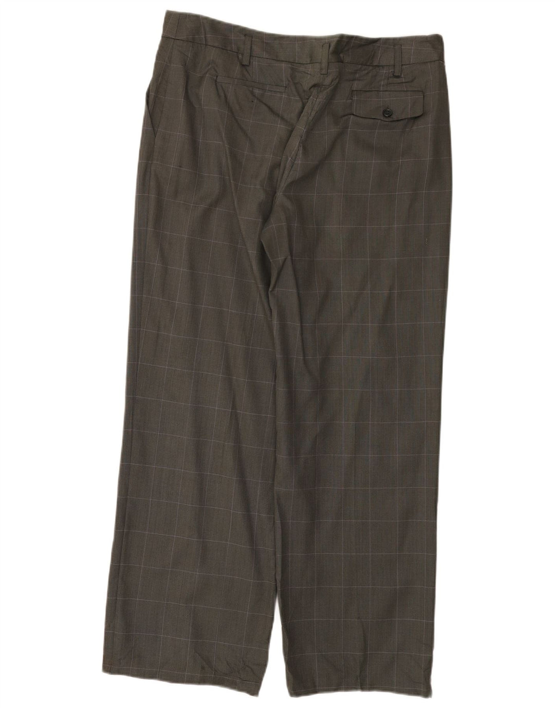 Calvin Klein Damebukser med lige jakkesæt US 14 XL W36 L30 Grå ternet uld