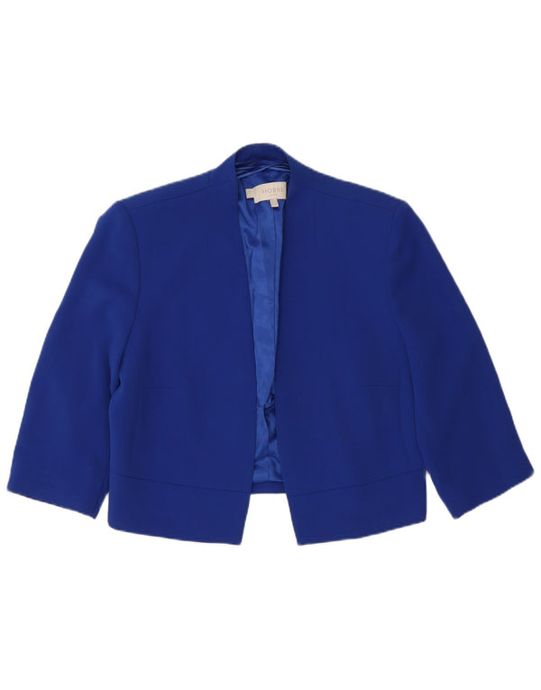 Hobbs Dame 3/4-ærmet Bolero-jakke UK 12 Medium Blue Polyester