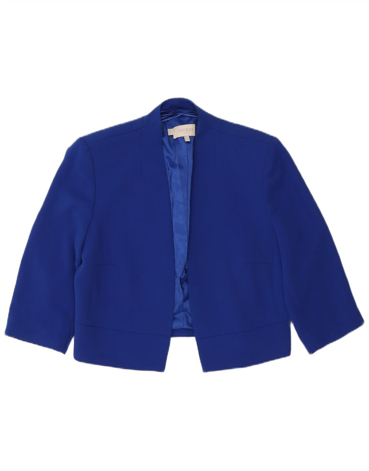 Hobbs Dame 3/4-ærmet Bolero-jakke UK 12 Medium Blue Polyester