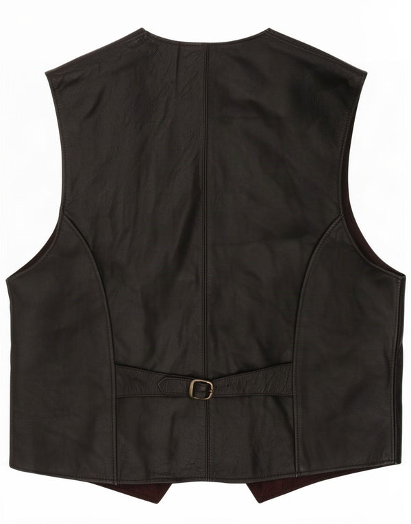 Vintage herre lædervest IT 52 Large Black