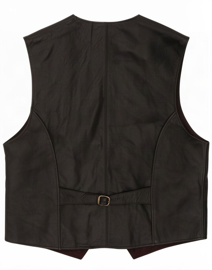 Vintage herre lædervest IT 52 Large Black