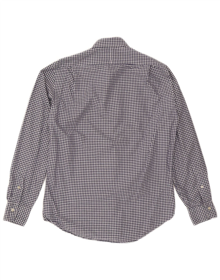 POLO RALPH LAUREN Mens Shirt Small Navy Blue Gingham Cotton