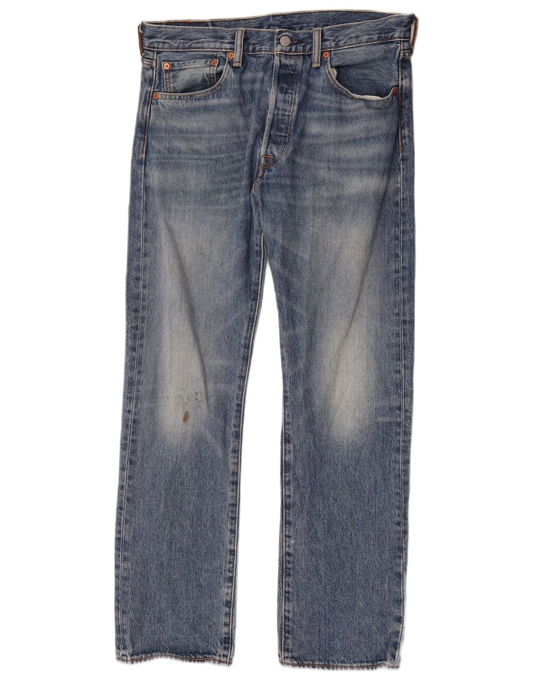 Levi's Herre 501 Straight Jeans W33 L30 Blå Bomuld