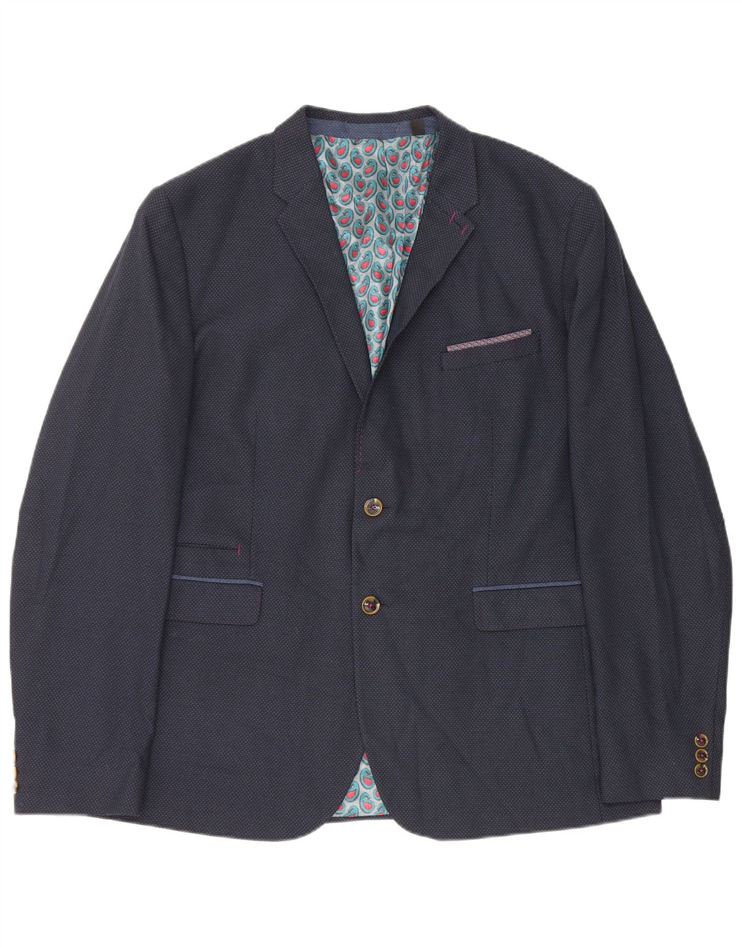 Ted Baker Herre 2-knaps blazerjakke str. 7 3XL marineblå polyester