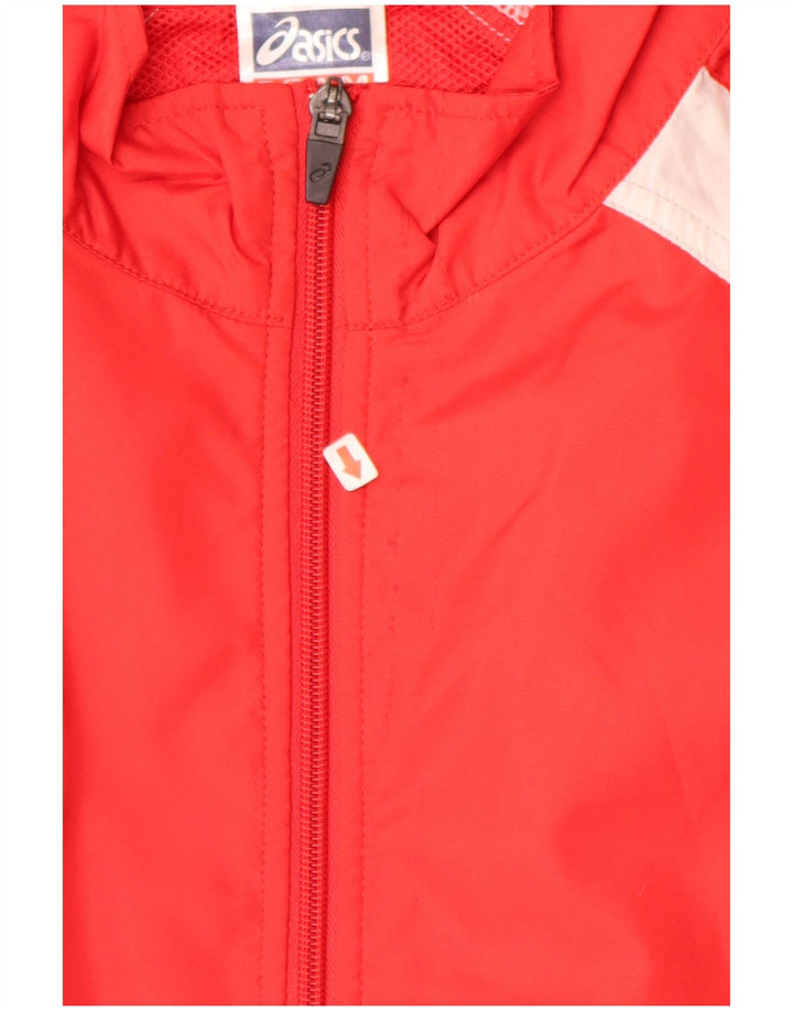 ASICS Regnjakke til mænd UK 42 XL Rød Colourblock Polyester