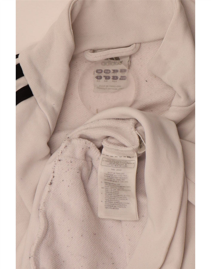 ADIDAS træningsdragt topjakke til kvinder UK 16 Stor hvid polyester