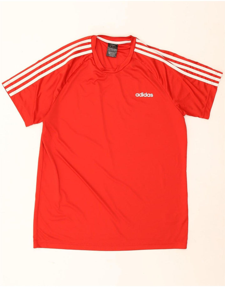 Adidas Herre Climalite T-Shirt Top Stor Rød Polyester