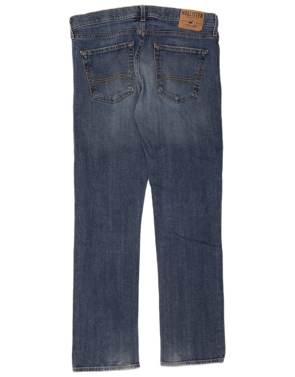 Hollister Herre Slim Straight Jeans W34 L32 Blå Bomuld