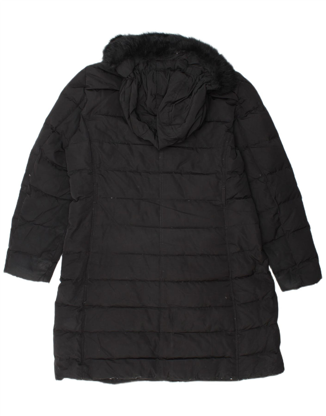 MASSIMO DUTTI Womens Hooded Padded Coat UK 18 XL Black Polyester