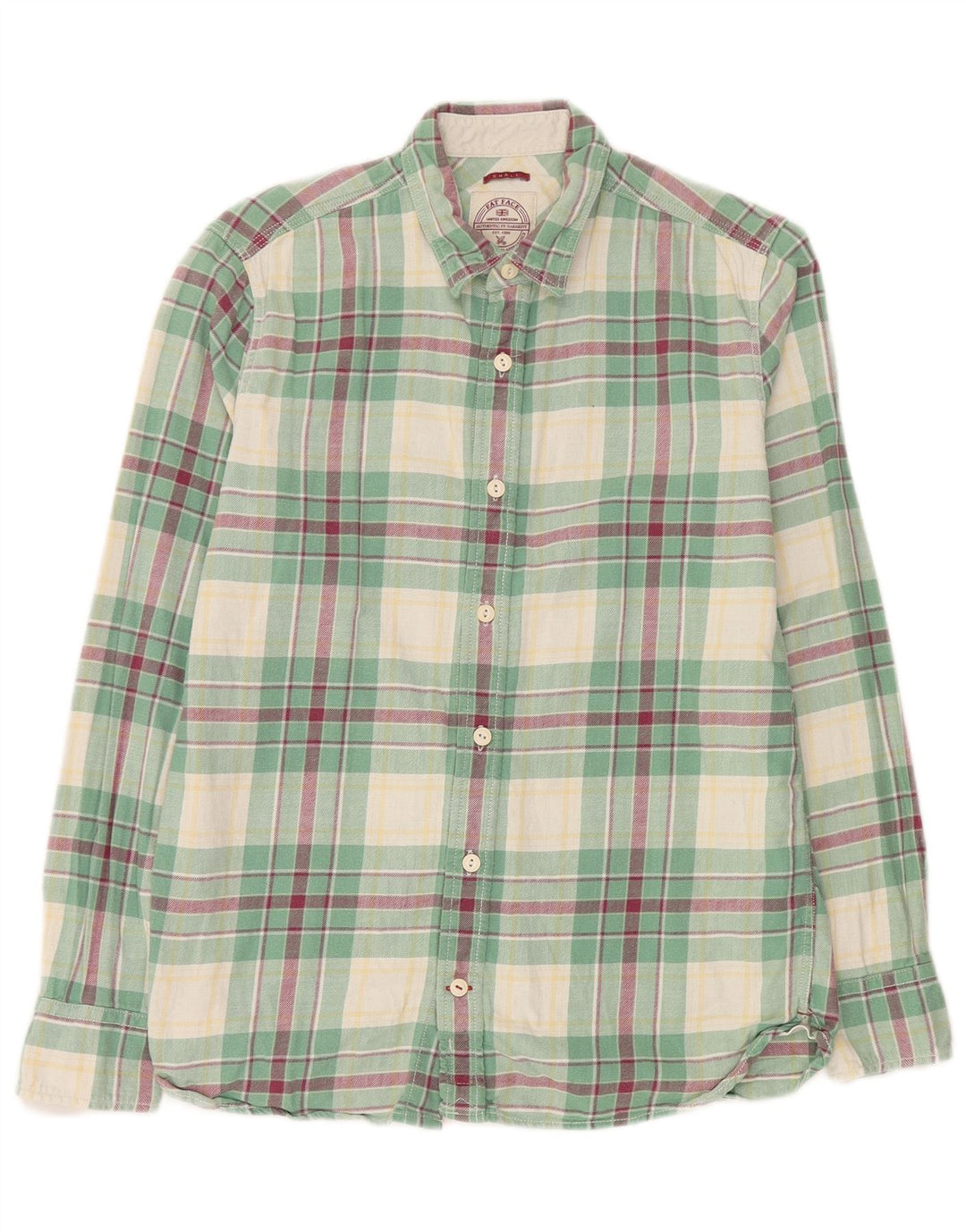 Fat Face Herre Flanellskjorte Lille Grøn Plaid Bomuld