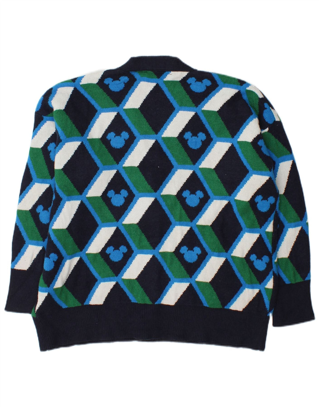 Zara Womens Oversized Cardigan Sweater UK 10 Small Multicolored Geometric