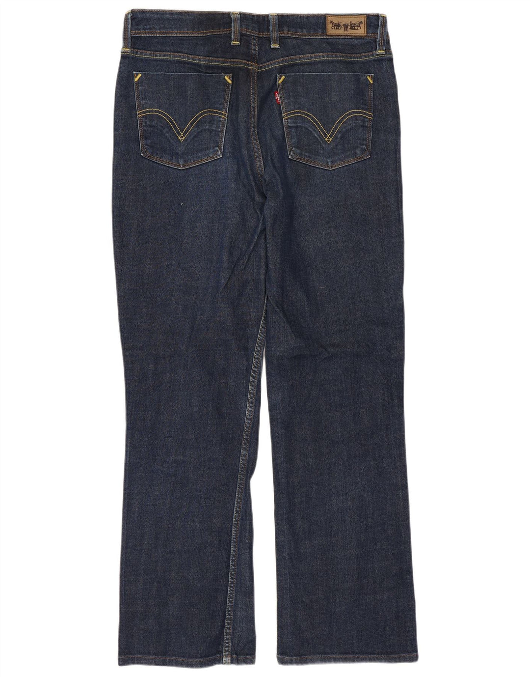 LEVI'S Dame 627 Straight Jeans W33 L29 Marineblå Bomuld