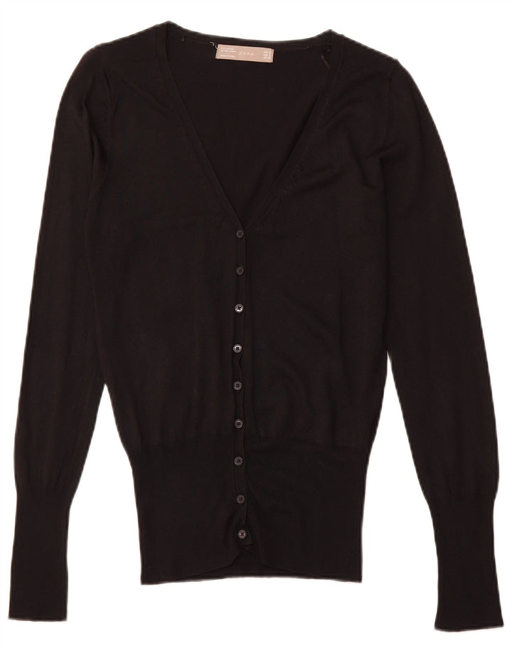 ZARA cardigan sweater til kvinder UK 10 Lille sort viskose