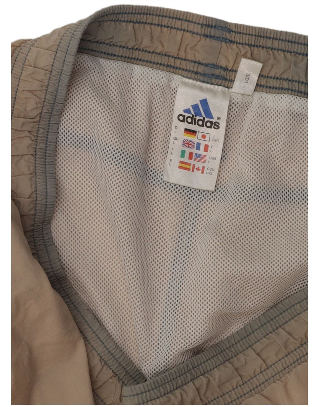 ADIDAS grafiske sportsshorts til mænd, store beige colourblock polyester