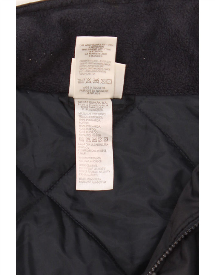 Adidas Windbreaker Jacket med hætte til mænd UK 40/42 Medium Black Colourblock
