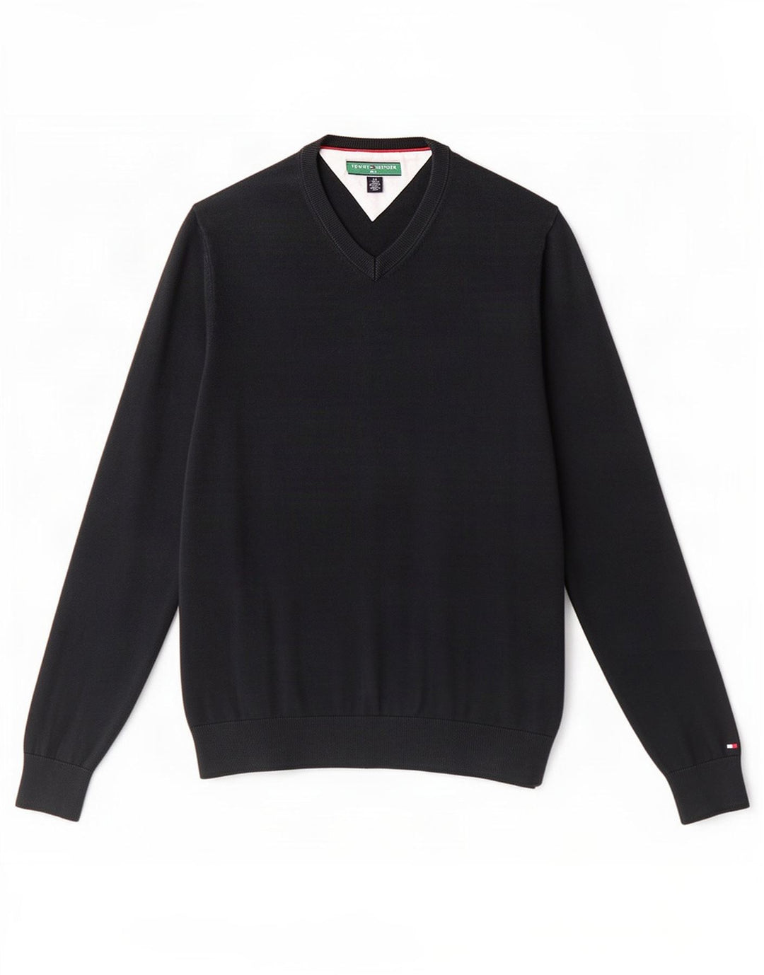 Tommy Hilfiger Herre Golf V-hals sweater Lille sort bomuld