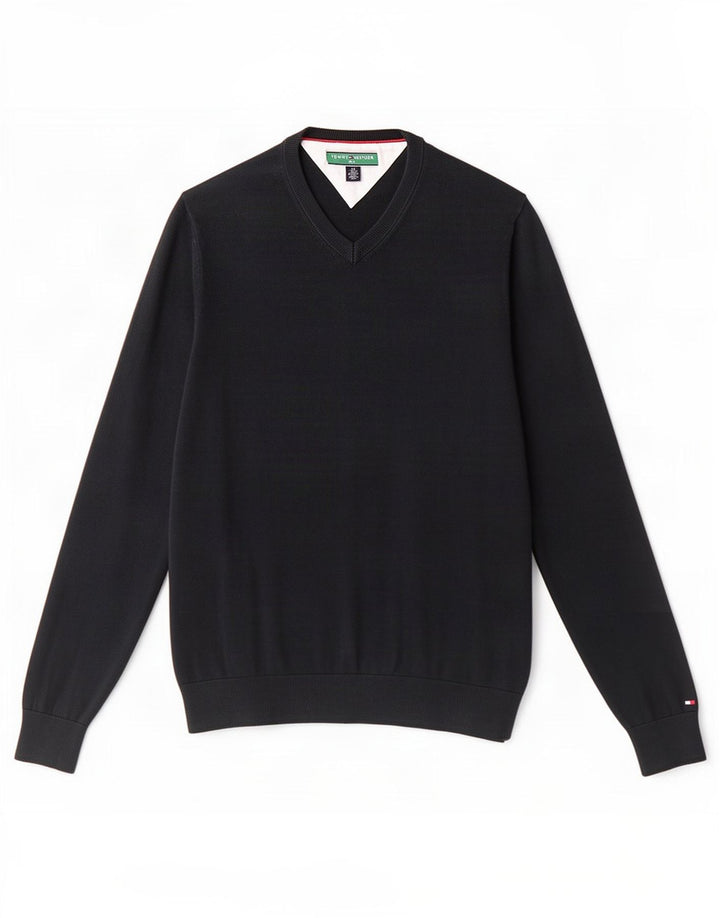 Tommy Hilfiger Herre Golf V-hals sweater Lille sort bomuld