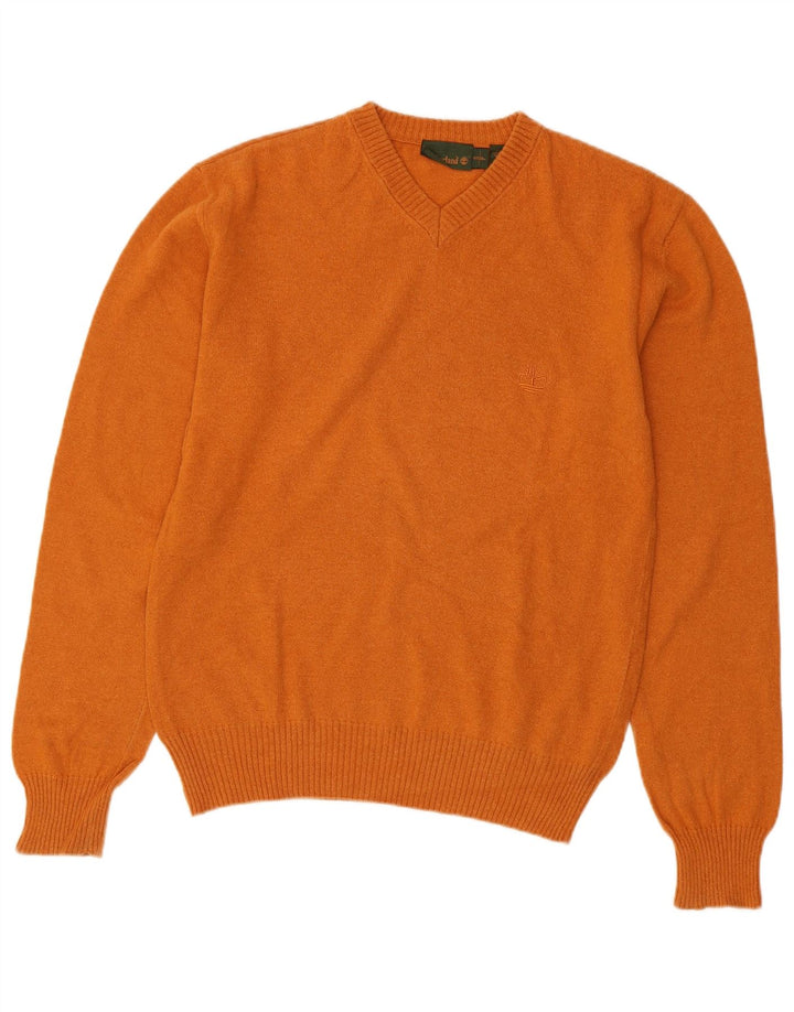 TIMBERLAND Herre V-hals sweater Small Orange Uld