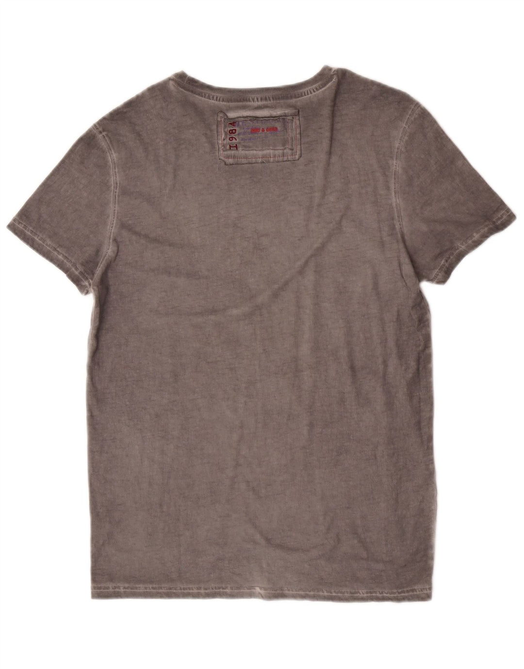Desigual Herre grafisk T-shirt Top mellemgrå bomuld