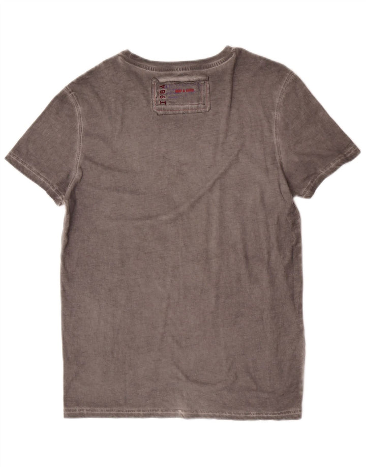 Desigual Herre grafisk T-shirt Top mellemgrå bomuld