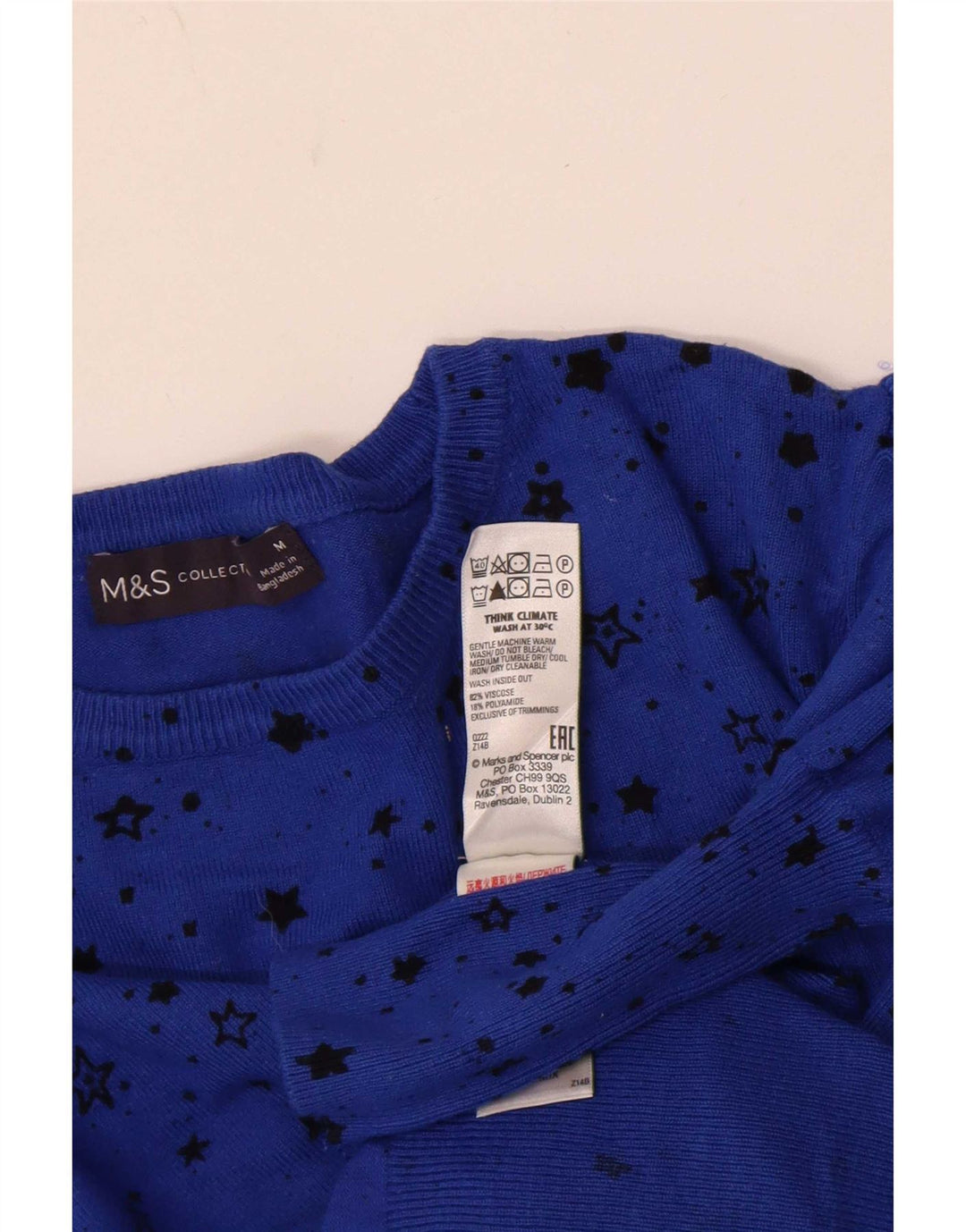 Marks & Spencer Dame Abstrakt mønster Boat Neck Jumper Sweater UK 14 Medi