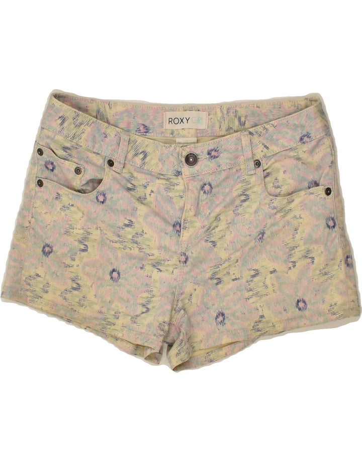 ROXY Girls Denim Shorts 15-16 Years 2XL W28 Grey Floral Cotton | Vintage Roxy | Thrift | Second-Hand Roxy | Used Clothing | Messina Hembry 