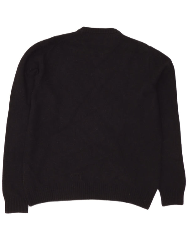 TRUSSARDI JEANS Herre V-hals sweater Stor sort uld
