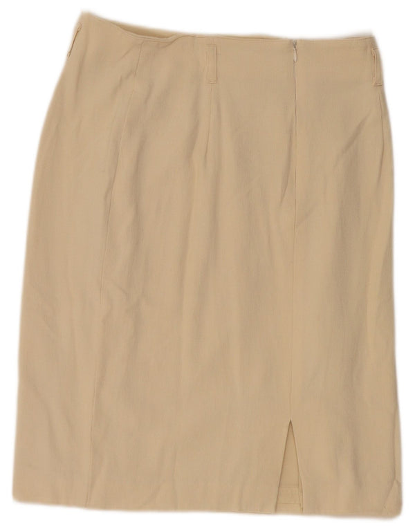 La Belle Womens High Waist Pencil Skirt EU 44 XL W32 Beige Viscose