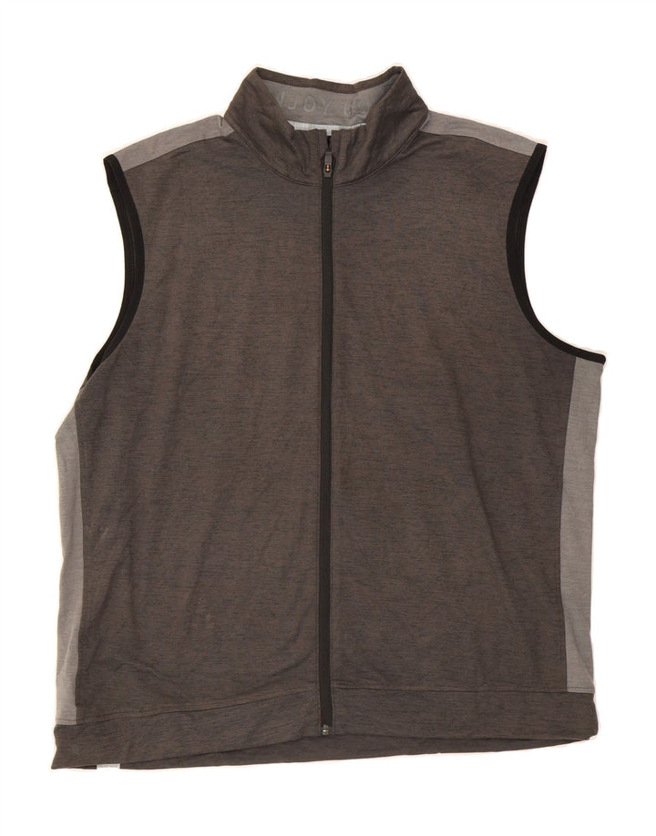 PUMA Mens Sleeveless Tracksuit Top Jacket 2XL Grey Colourblock Vintage Puma and Second-Hand Puma from Messina Hembry 